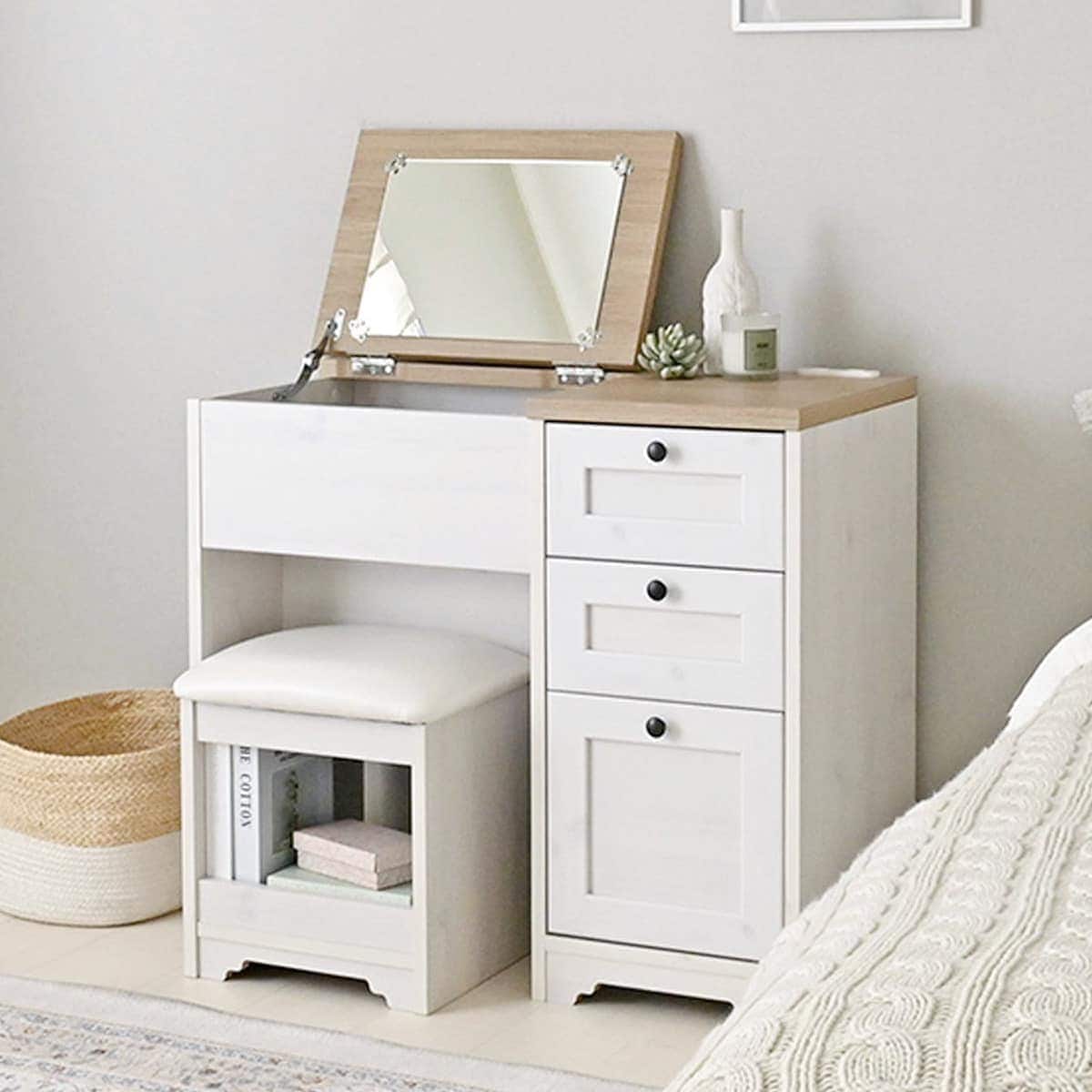 一台ニ役のドレッサーデスク(70-80D WW/GN) | ニトリネット【公式