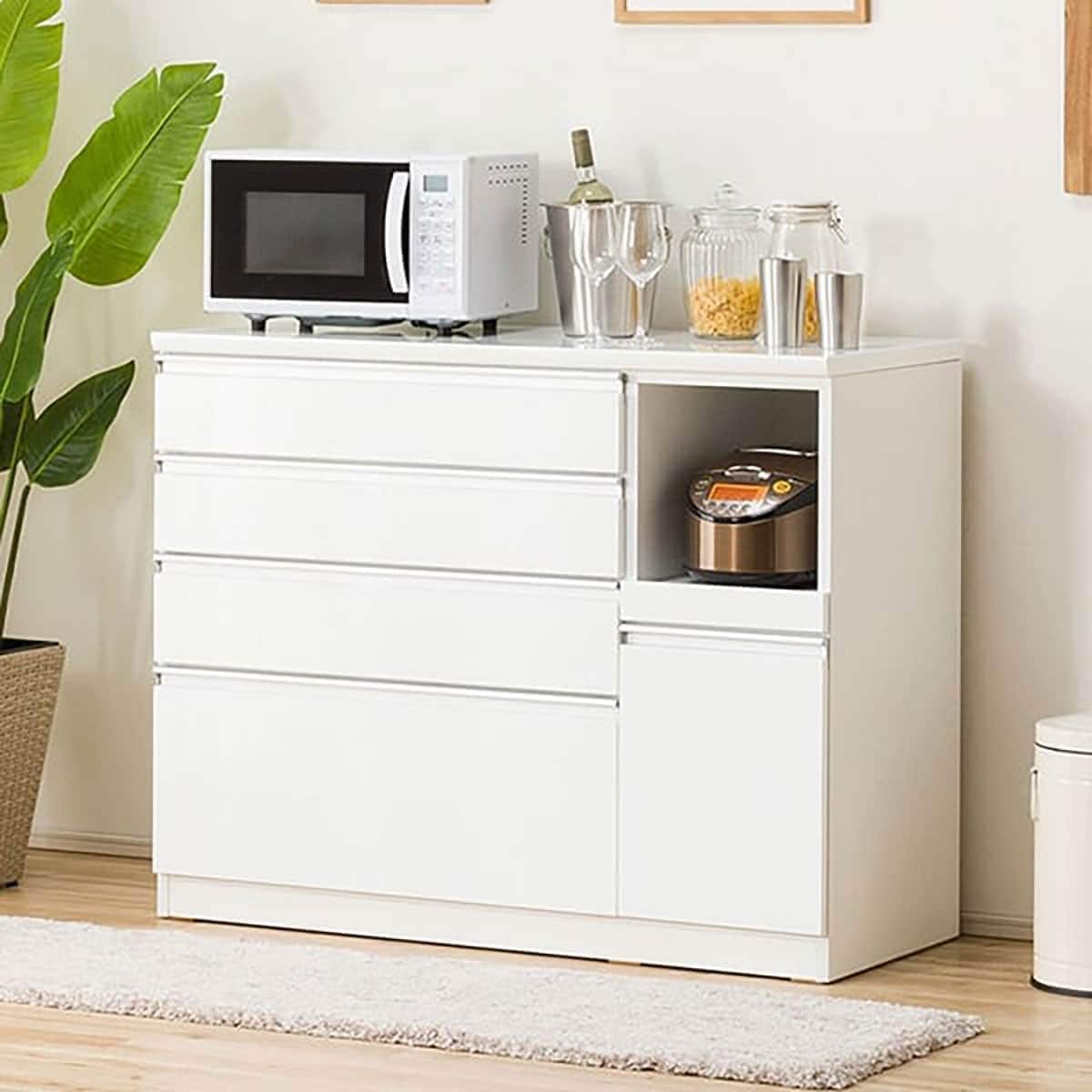 キッチンカウンター(レジューム 120-2QH-R WH) | ニトリネット【公式