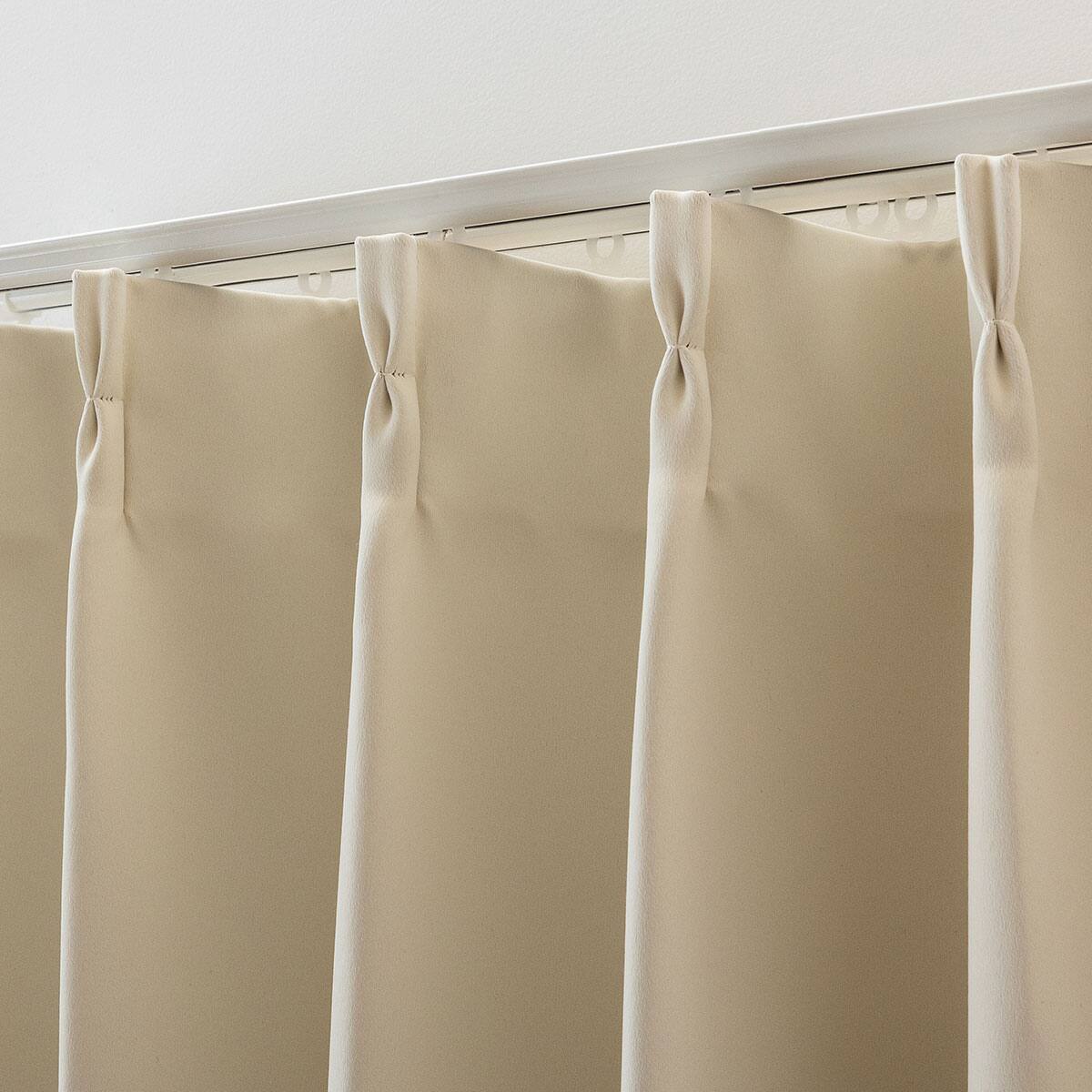 遮光1級・遮熱カーテン（無地・アイボリー）130×190×2 | ニトリネット