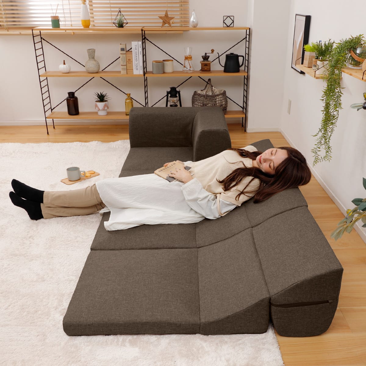 カバーリングローソファ3点セット (タスク BR) | ニトリネット【公式