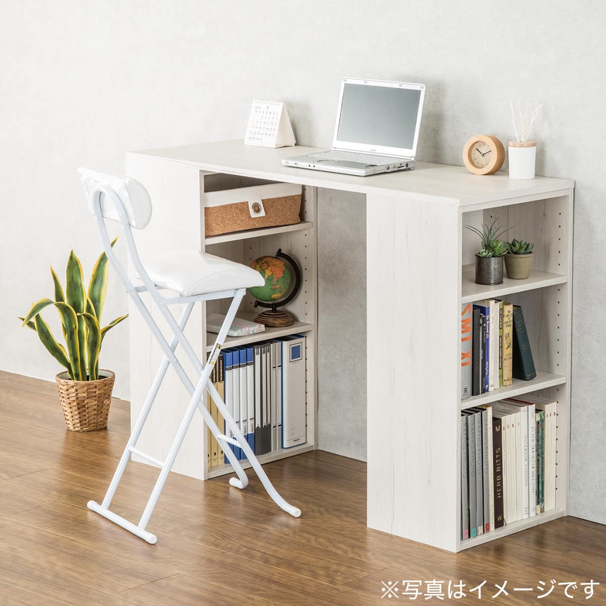 簡単組立て Nクリック ボックス デスク(ホワイトウォッシュ) | ニトリ