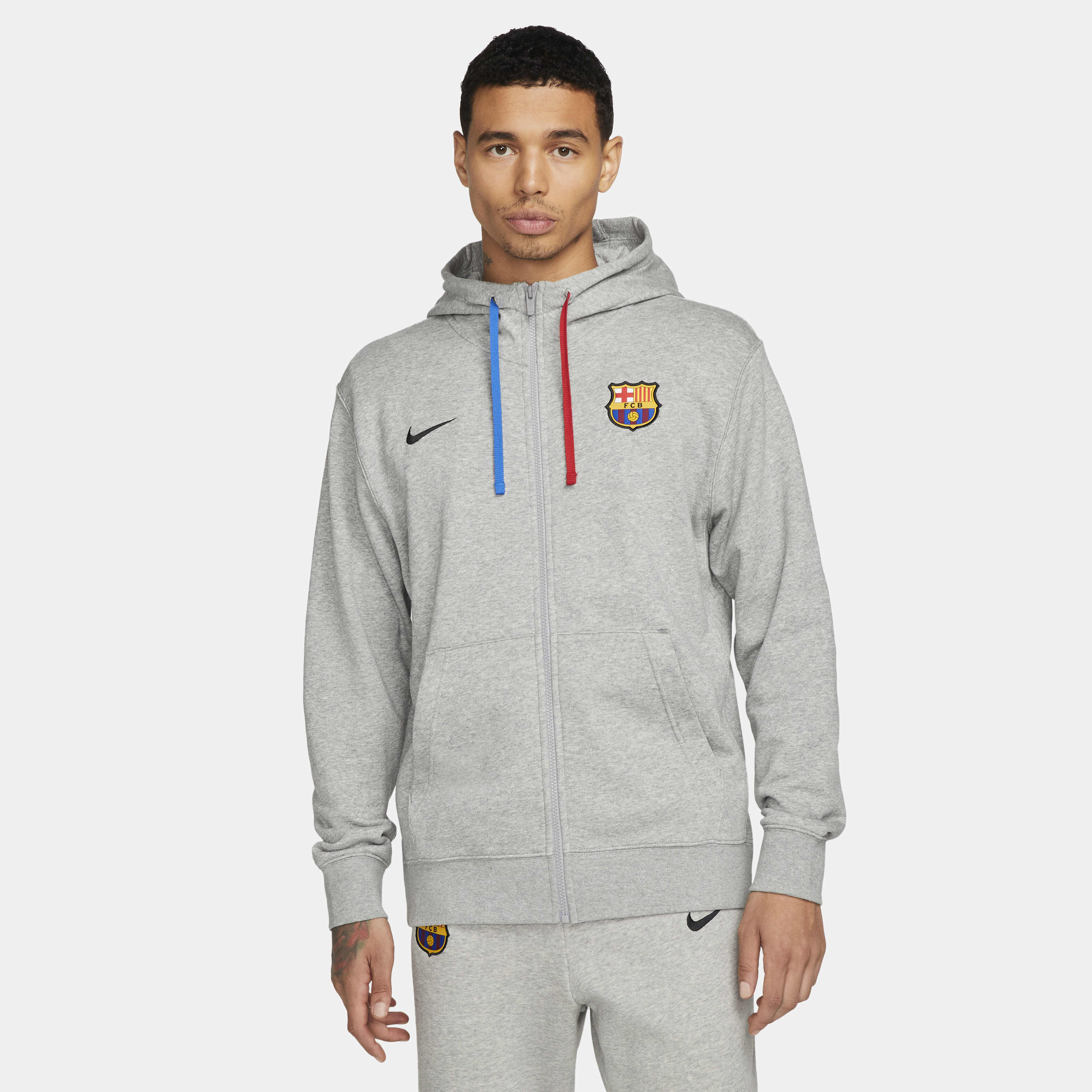 Buy F.C. Barcelona Club Fleece Men's Full-Zip Hoodie - Dark Grey