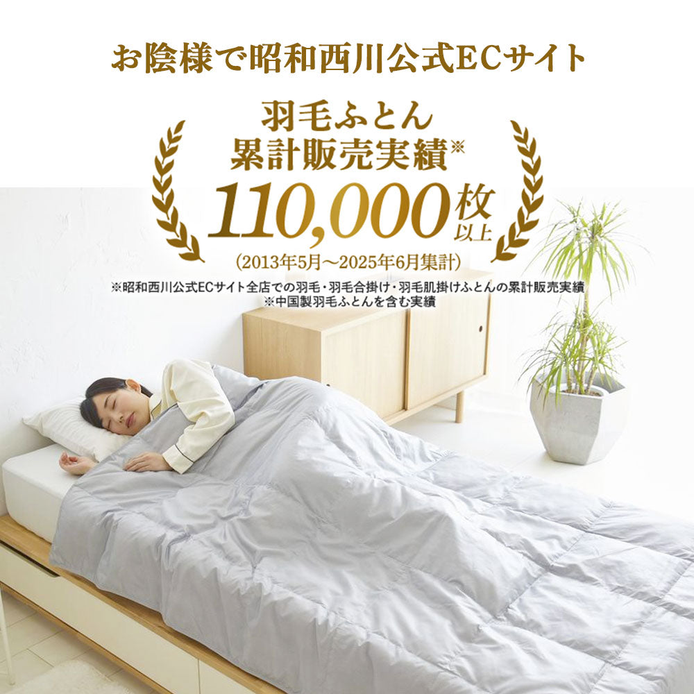 洗える羽毛肌掛けふとん・ダウンケット 日本製ダックダウン85％ 350