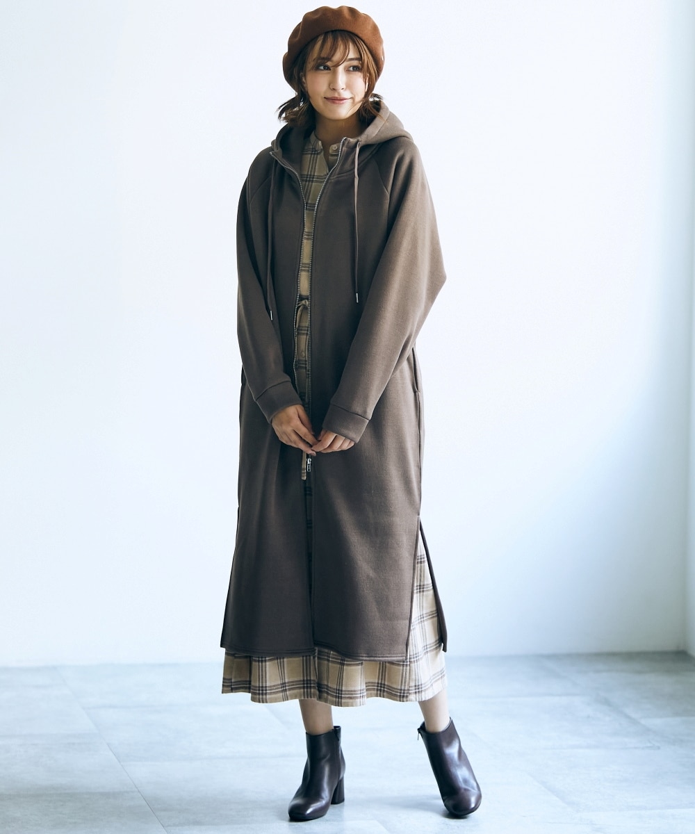 トールサイズ 裏起毛ロングパーカーコート 通販【ニッセン】