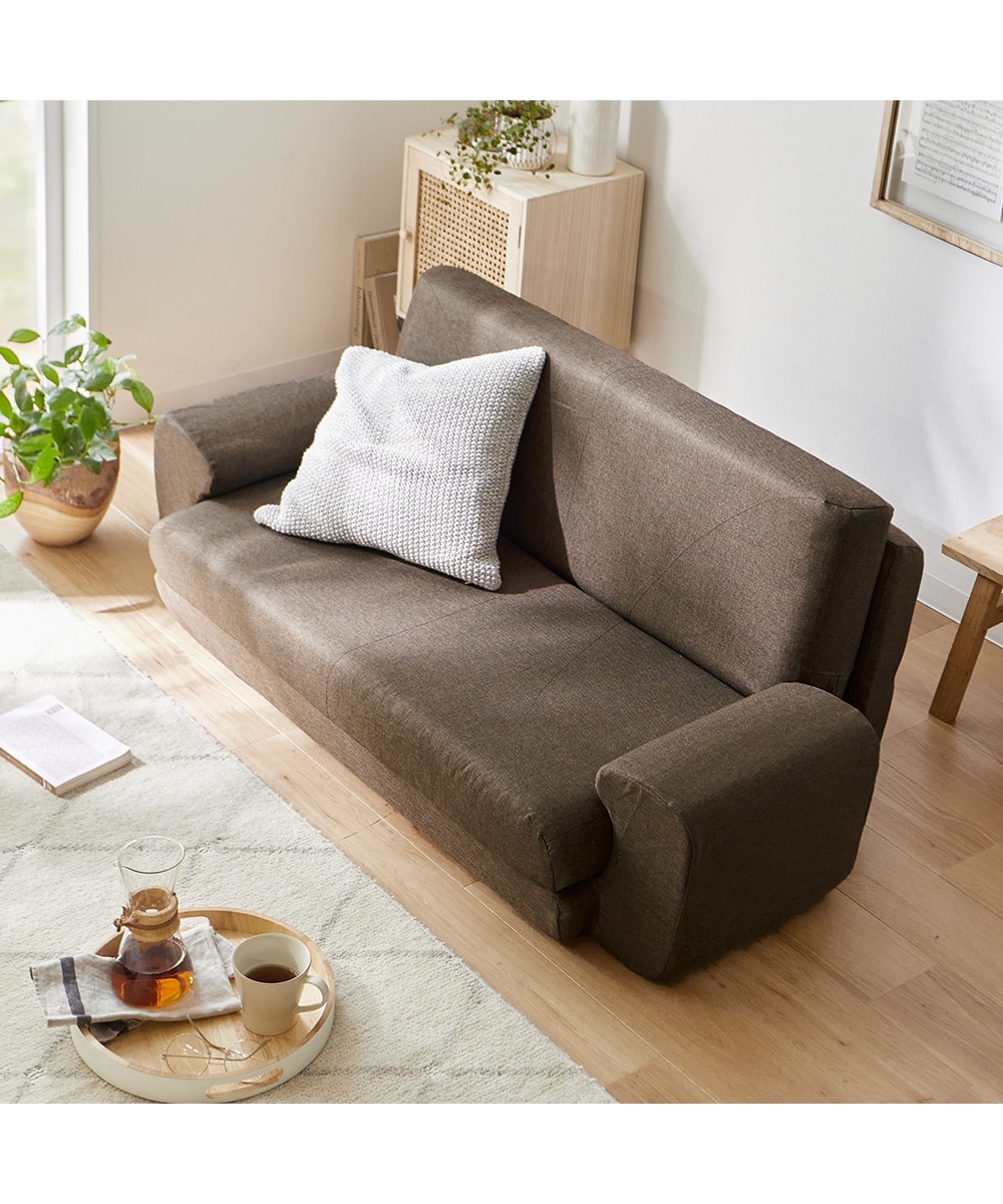 2人掛け]ソファベッド｜3WAY 6段階リクライニング 日本製 肘付き 通販