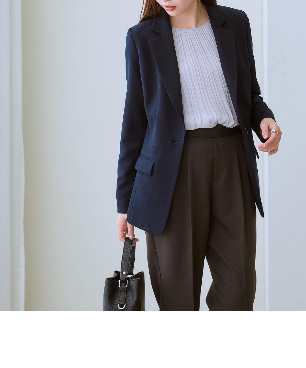 ウール調ヘリンボーンテーラードジャケット（ウォッシャブル） 通販