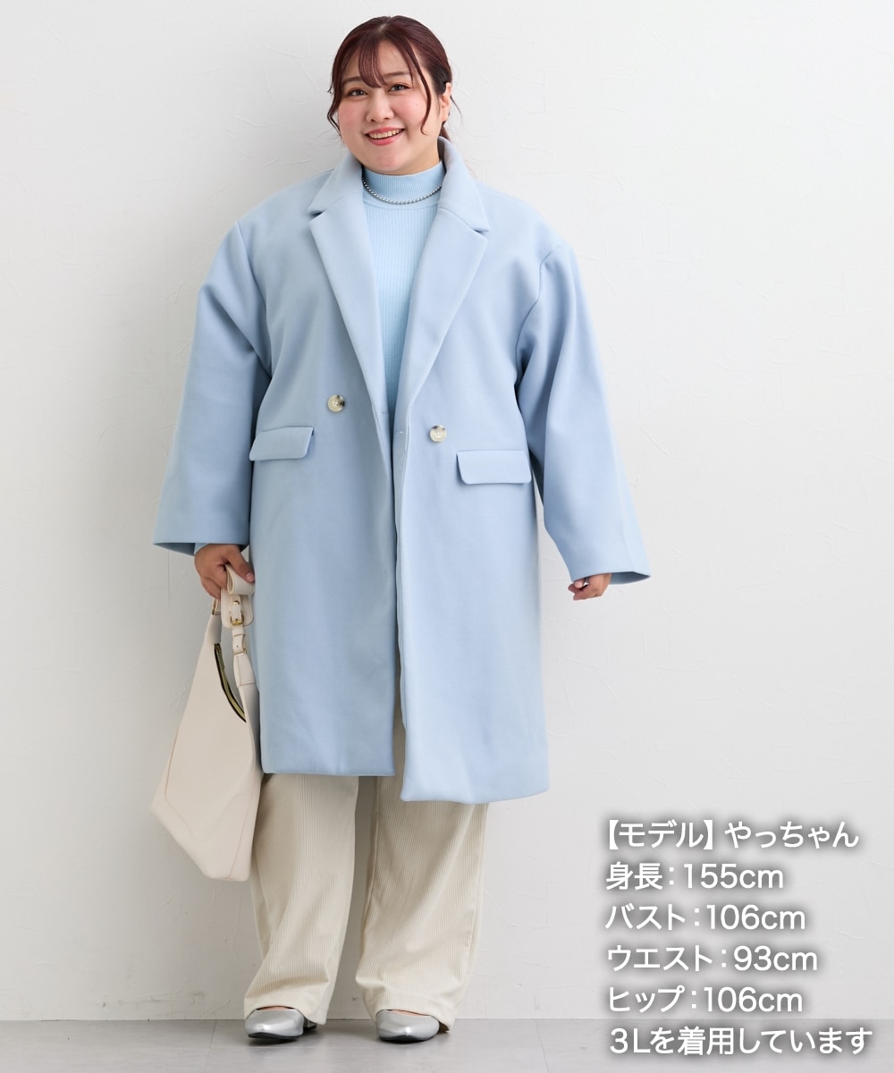 大きいサイズ＞ 軽やかフェイクウールチェスターコート 通販【ニッセン】