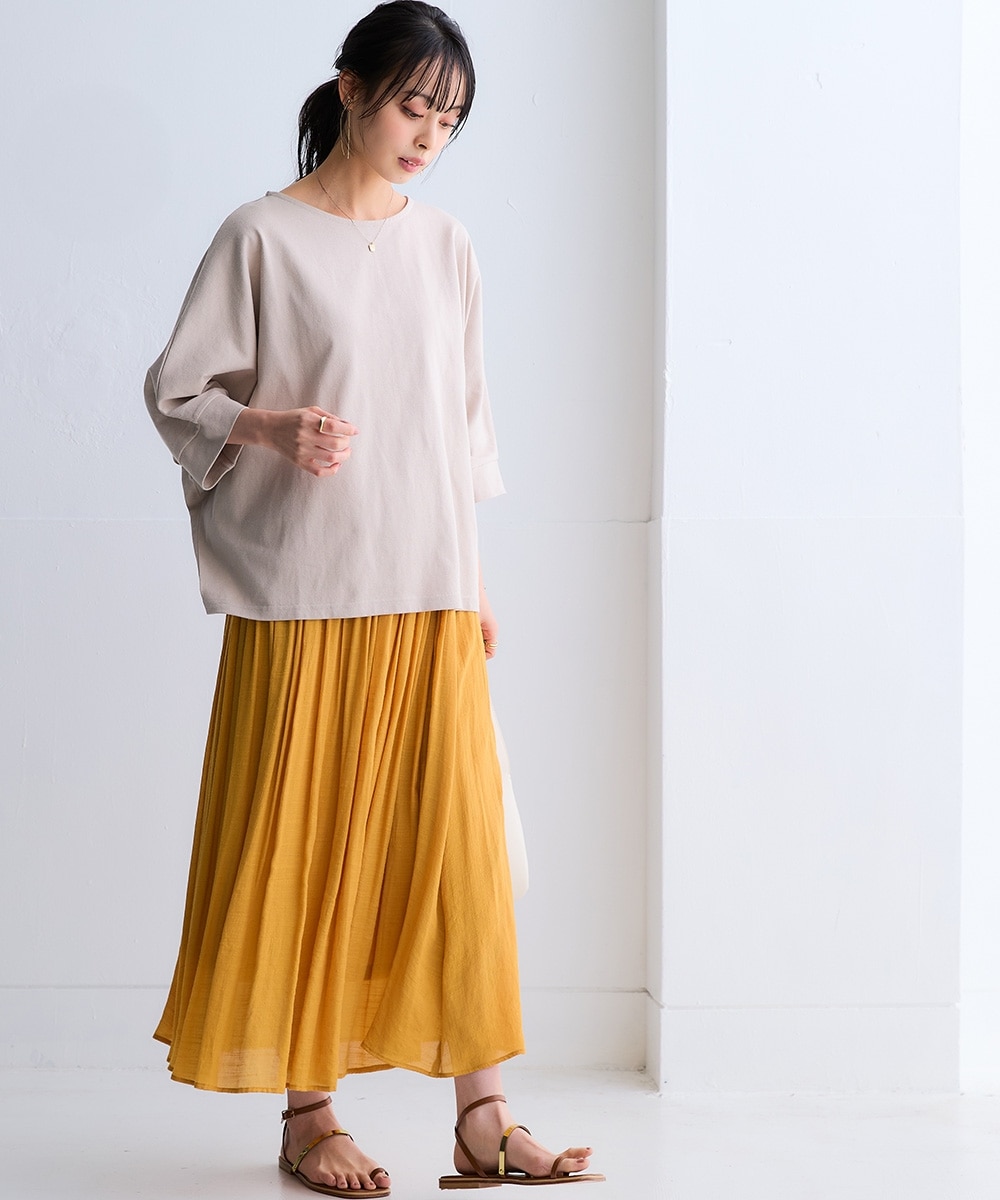 ふわり軽いエアリースラブスカート（選べる2レングス）＜大きいサイズ