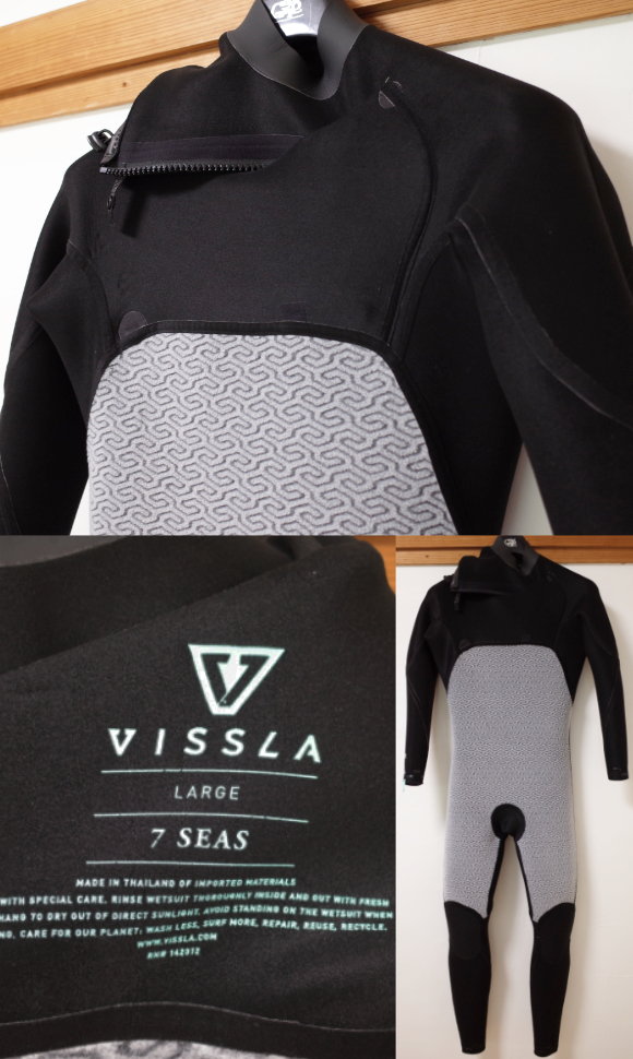 美品 VISSLA ヴィスラウエットスーツ 中古 Seas Chest Zip 3/2mm