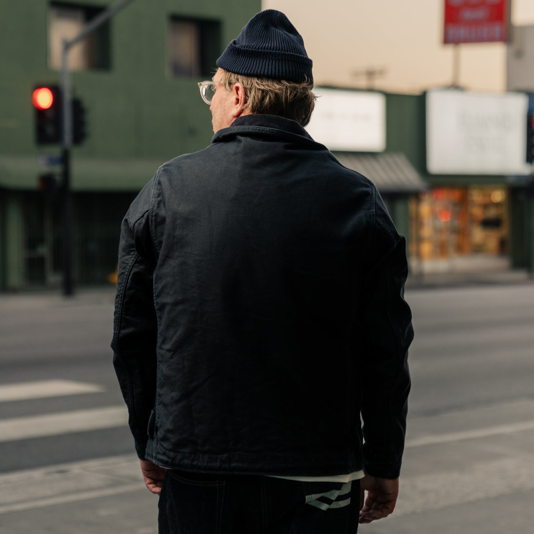 Iron Heart IHM-48-BLK 12oz Whipcord Lightweight N1 Deck Jacket Black F