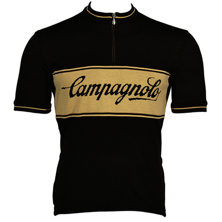 Campagnolo black merino wool cycling jersey (front)