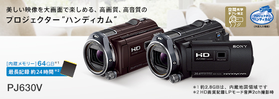 HDR-PJ630V 特長 : 便利な撮影機能 | デジタルビデオカメラ Handycam