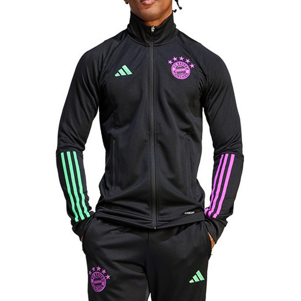 Bayern Munich black training bench Soccer tracksuit 2023/24