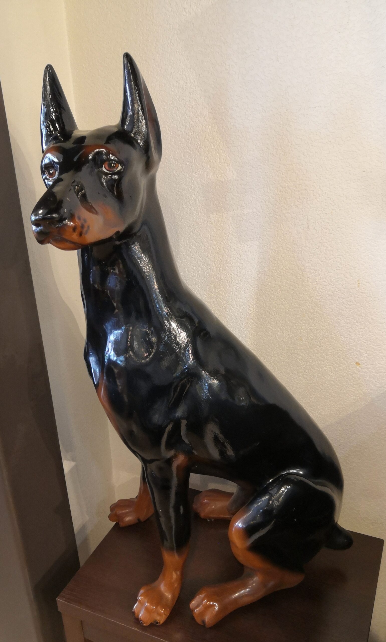 中古品 】犬の置物 オブジェ 番犬 ウェルカムドッグ ドーベルマン 買取