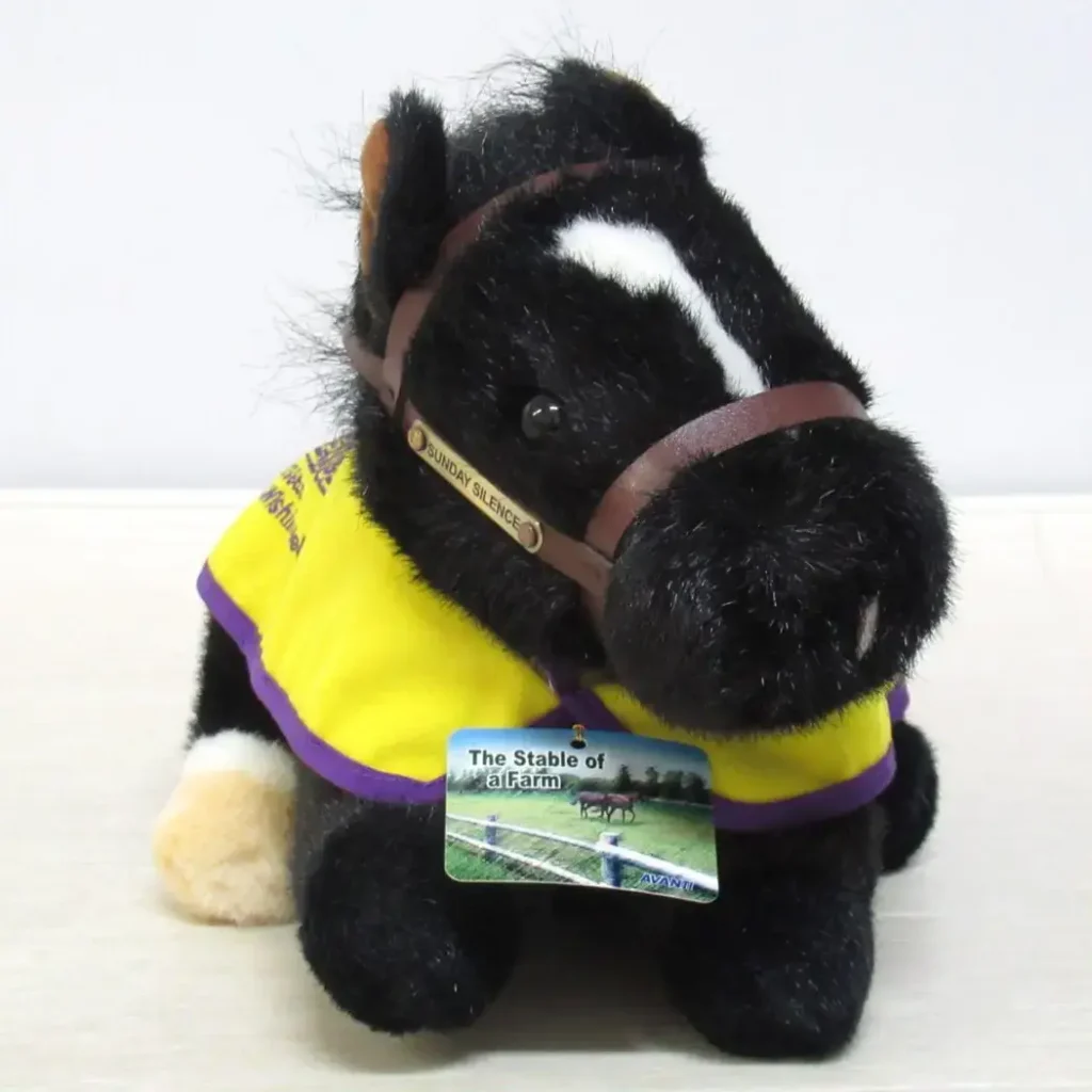 アバンティー製サンデーサイレンスの競馬ぬいぐるみをとても綺麗な状態