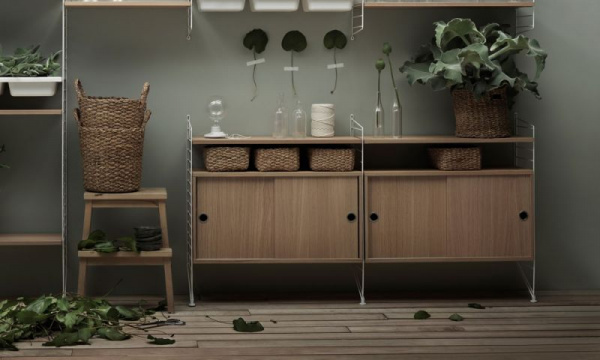 キャビネット W78×D30×H42cm / ウッドString Furniture（ストリング