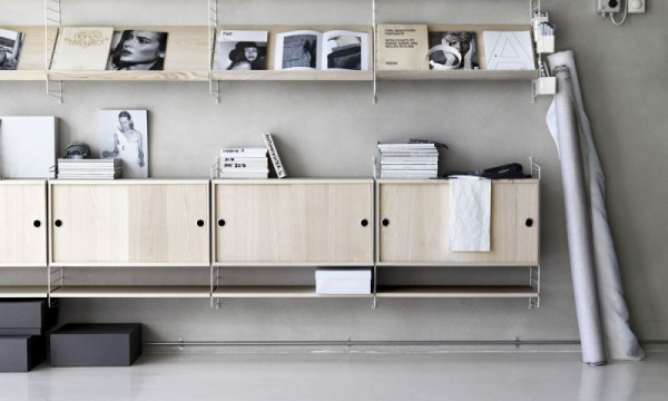 キャビネット W78×D30×H42cm / ウッドString Furniture（ストリング