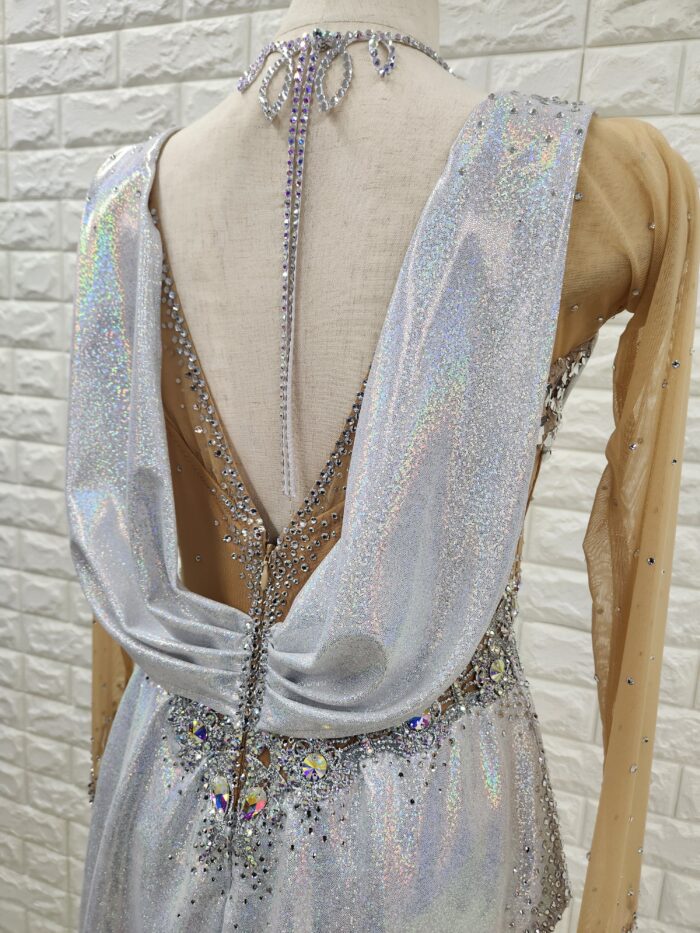 試着・レンタル・購入】社交ダンスドレス シルバー Lサイズ ラテン