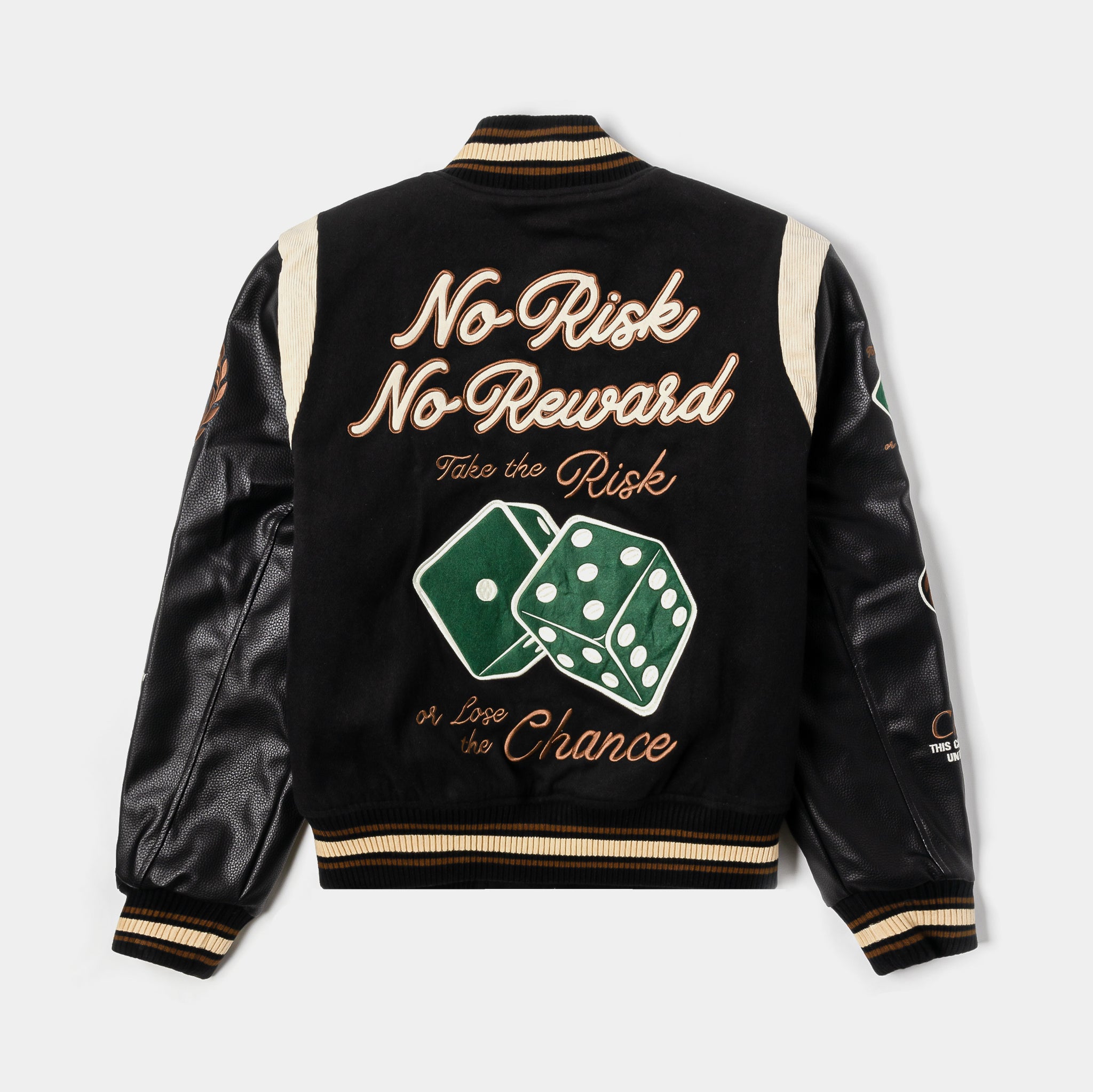 Shoe Palace SP x Monopoly No Risk Varsity Mens Jacket Black Brown