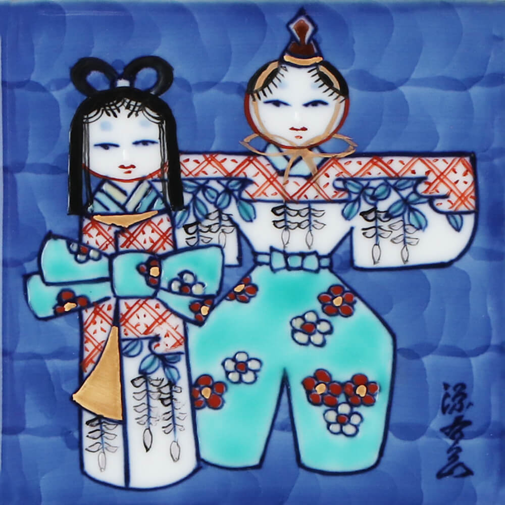 染錦ひな人形 陶額（小） ｜ 有田焼の源右衛門窯公式オンラインショップ
