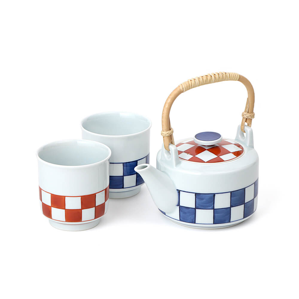 染付市松紋 飯碗 ｜ 有田焼の源右衛門窯公式オンラインショップ