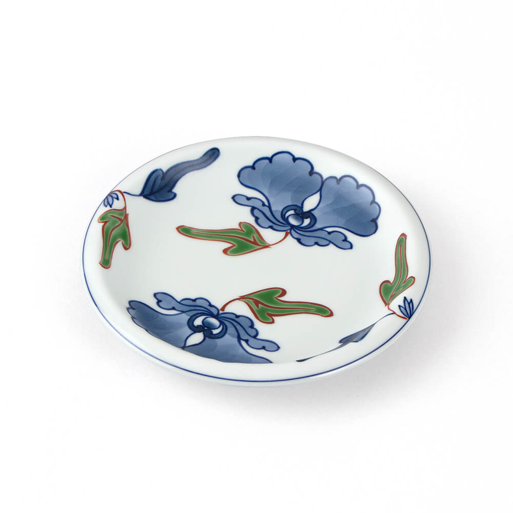 染錦唐花牡丹絵 銘々皿（丸型） ｜ 有田焼の源右衛門窯公式オンライン