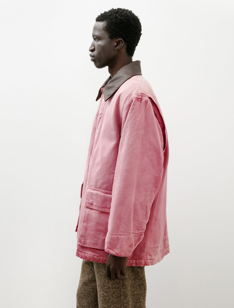 Auralee Product Dyed Organic Cotton Duck Blouson Faded Burgundy