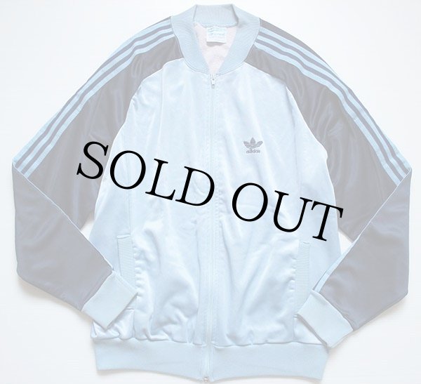 80s USA製 adidasアディダス ATP ジャージ ツートン 水色×紺 L
