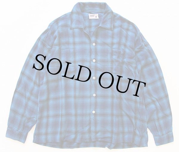 60s 日本製 Cranbrook オンブレチェック レーヨンシャツ XL