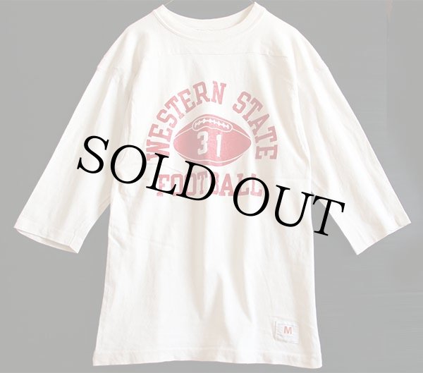 70s USA製 Championチャンピオン WESTERN STATE フットボールTシャツ