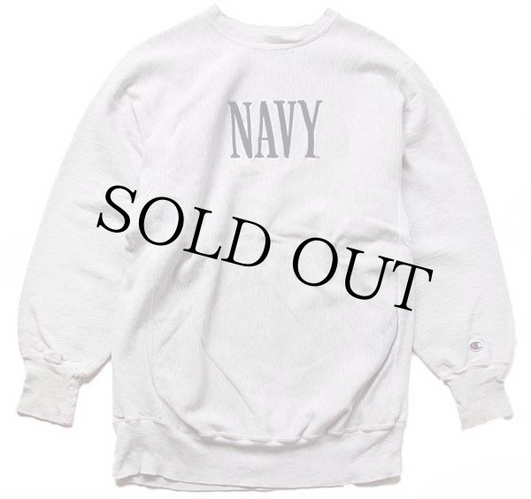 90s Championチャンピオン NAVY刺繍 リバースウィーブ スウェット ボロ