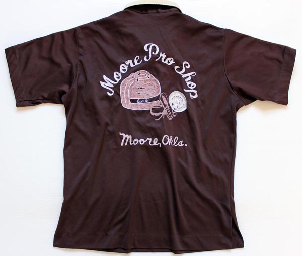 70s USA製 King Louieキングルイ チェーン刺繍 ボウリングシャツ M