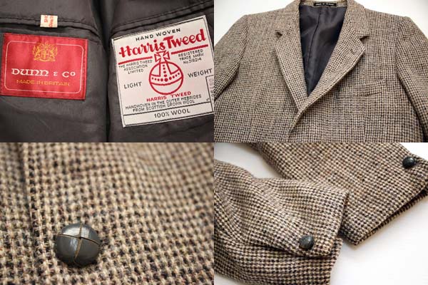 英国製 Dunn&co Harris Tweedハリスツイード テーラードジャケット 40