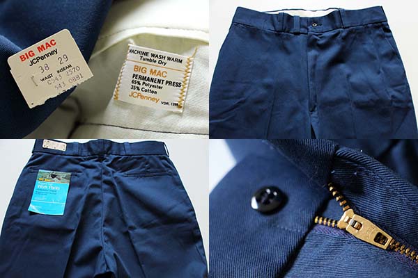 デッドストック☆70s JCPenney BIGMACビッグマック ワークパンツ 紺 38