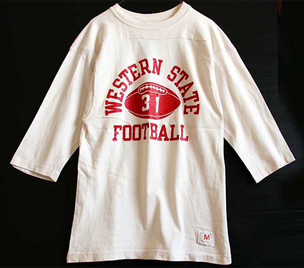 70s USA製 Championチャンピオン WESTERN STATE フットボールTシャツ