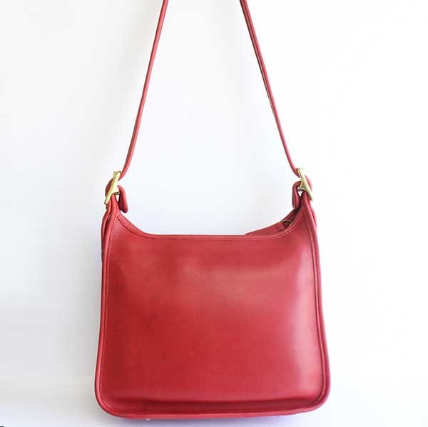 USA製 COACH オールド コーチ レザー ショルダーバッグ 赤☆9966