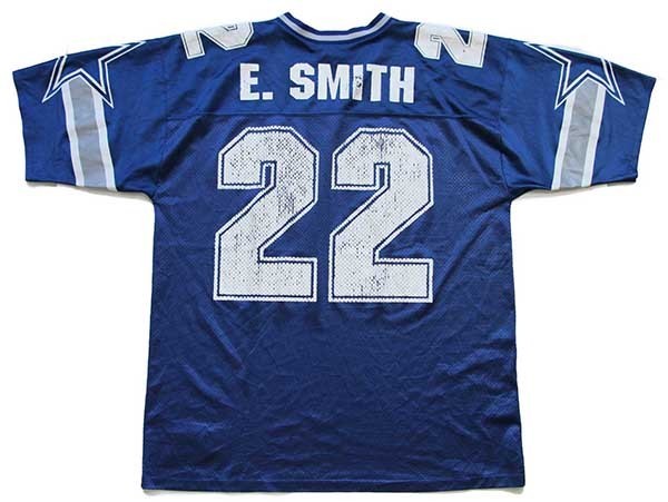 90s USA製 NFL COWBOYS E.SMITH 22 ナンバリング ナイロン メッシュ