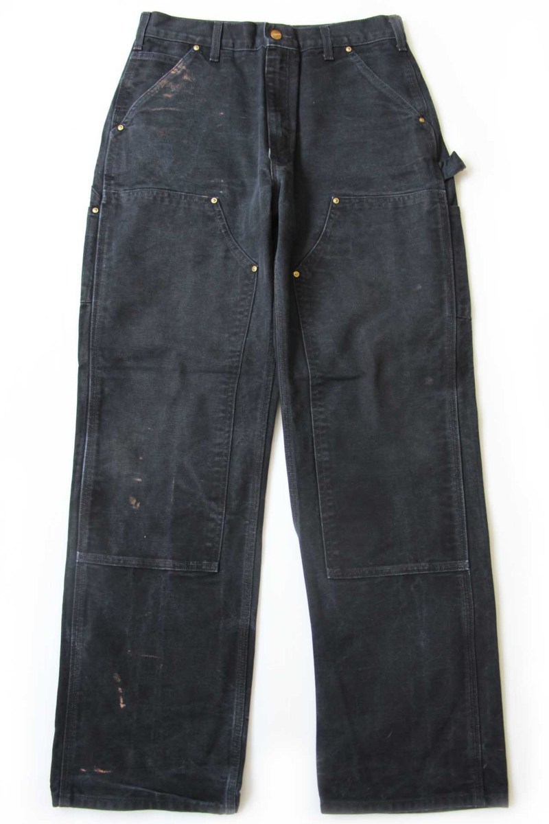 USA製 carharttカーハート ダブルニー ダック地 ペインターパンツ 黒