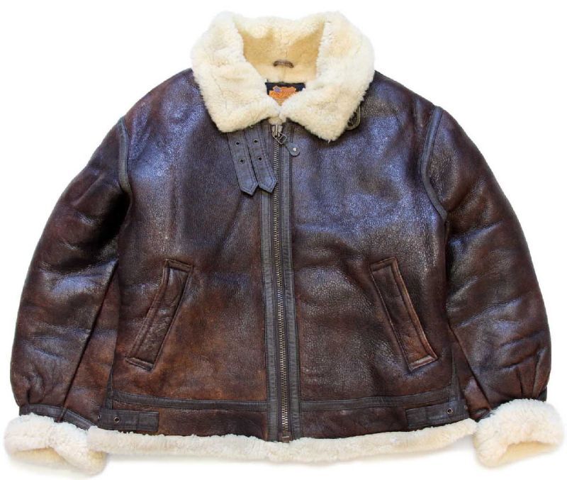 80s FREEDOM B-3タイプ ムートン フライトジャケット 焦げ茶 40