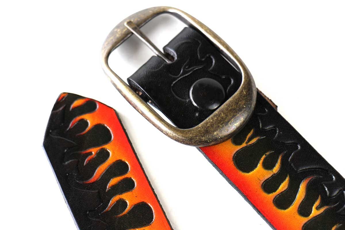 新品☆USA製 BRACKNEY LEATHER WORKS フレイムス 型押し ペイント