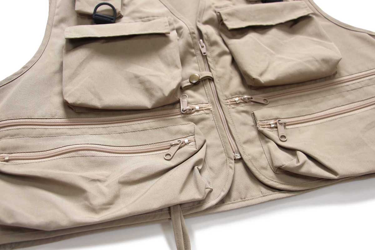 80s L.L.Bean フィッシングベスト グレーベージュ L - Sixpacjoe Web Shop