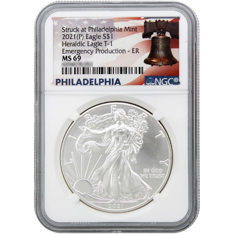 2021 (P) Emergency Issue SAE Type 1 MS69 ER Liberty Bell Label NGC