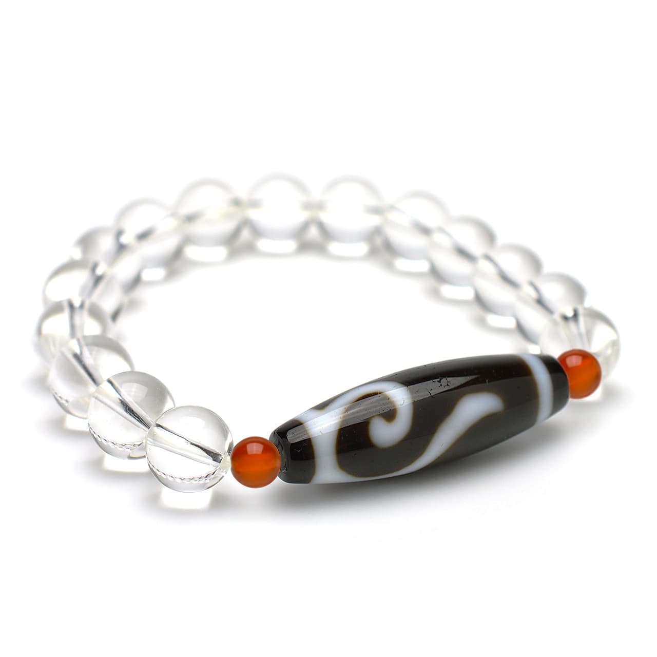 如意鈎天珠・水晶 - 10mm玉、サイズ15、17cm | 天然石ブレスレットのご