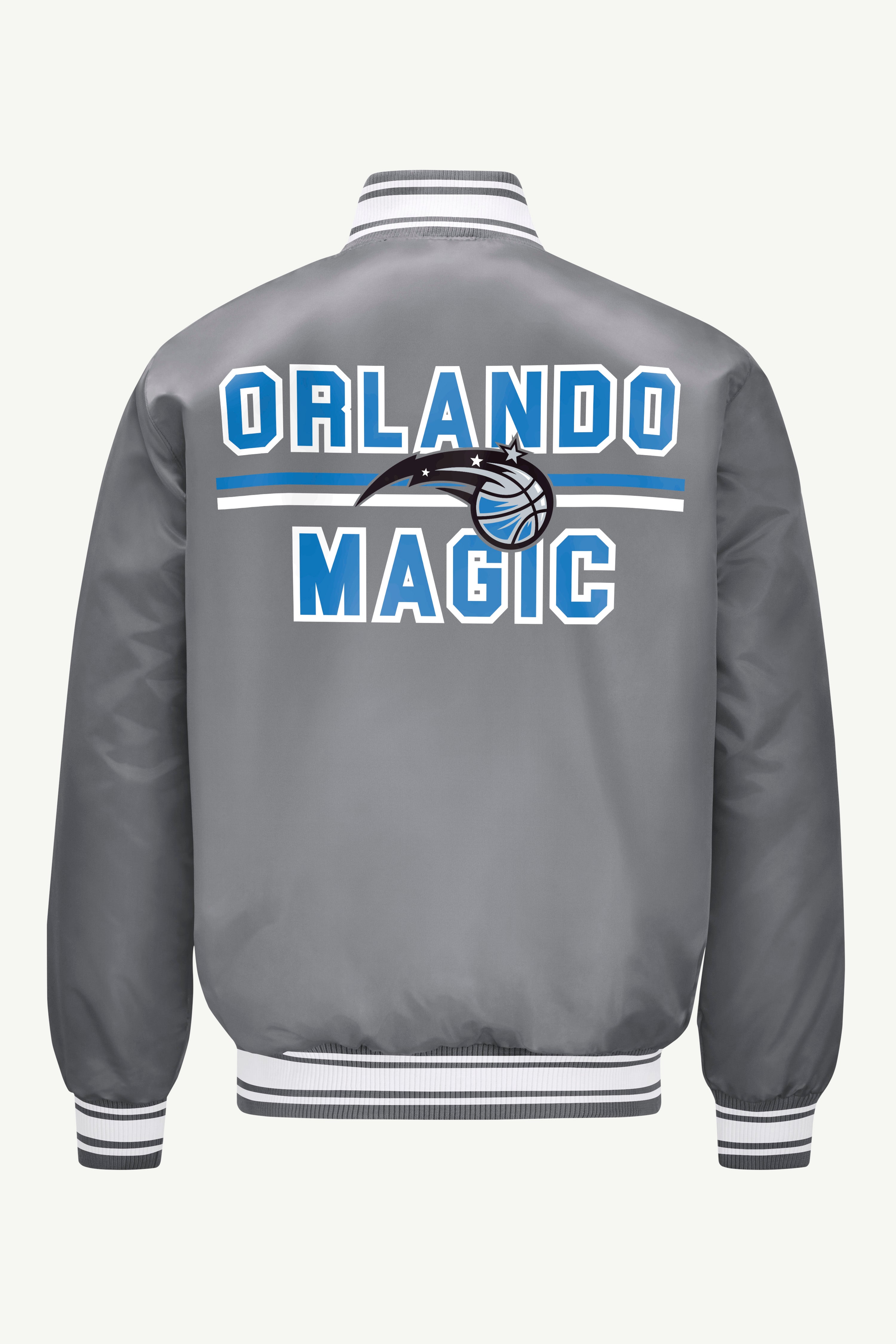 Mens Orlando Magic Mesh Look Satin Varsity Jacket | NBA | Starter