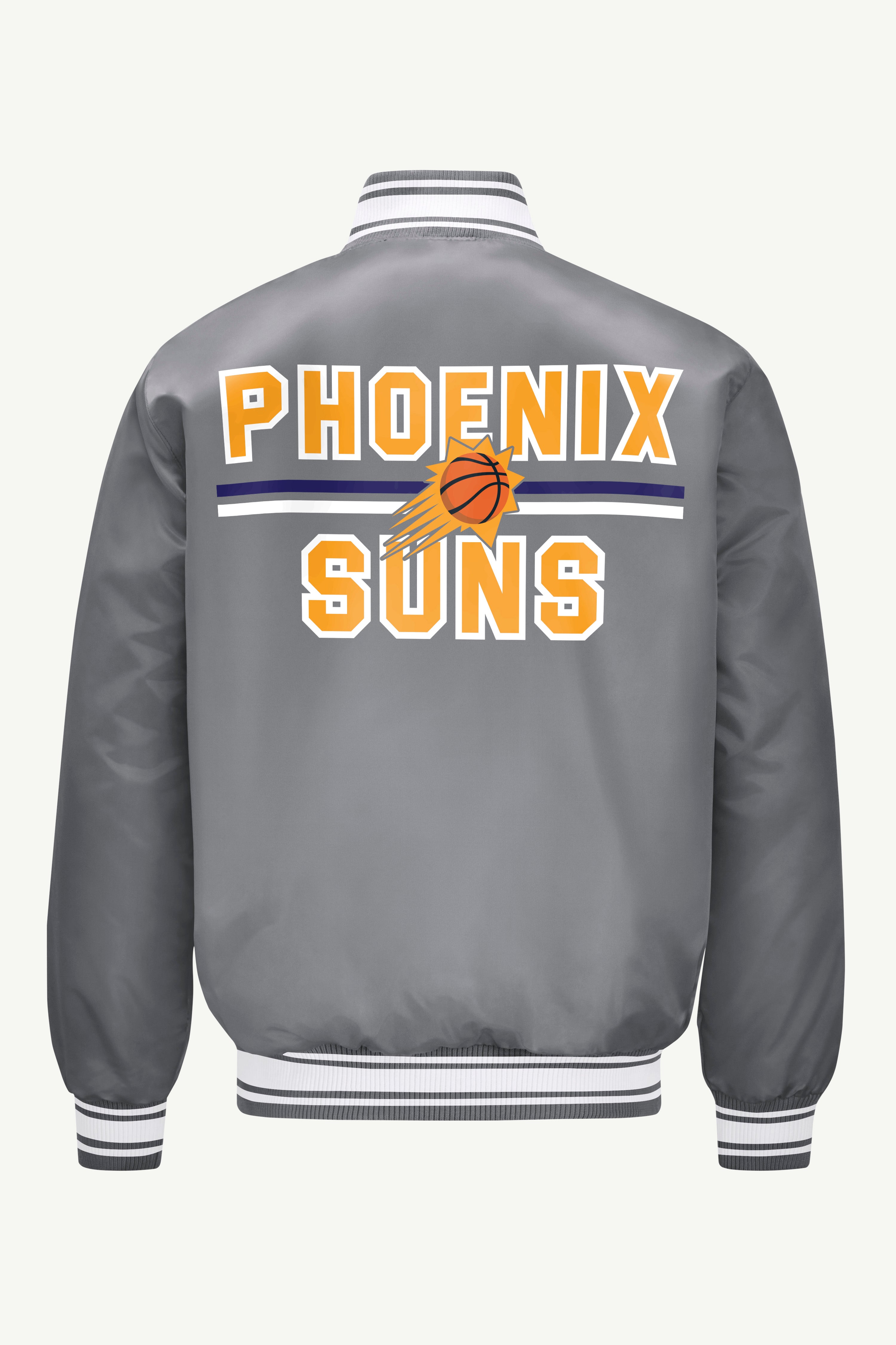 Mens Phoenix Suns Mesh Look Satin Varsity Jacket | NBA | Starter