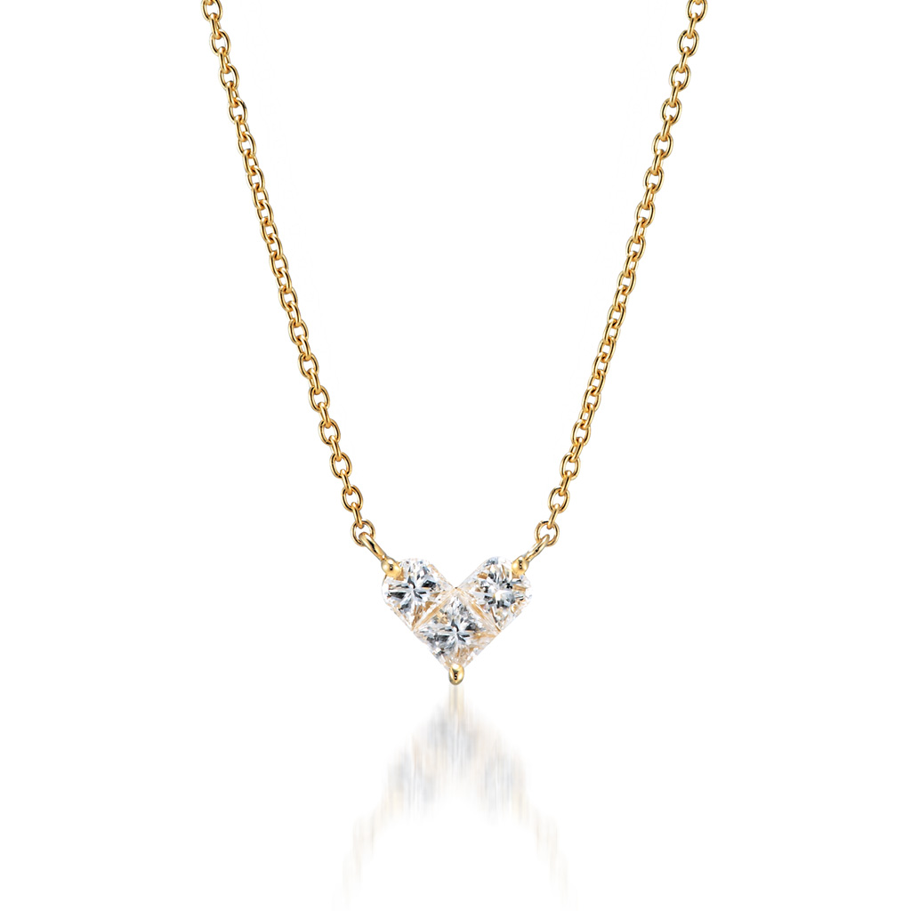 MYSTERIOUS HEART DIAMOND NECKLACE 0.15ct(1ZN1107)K18 ネックレス