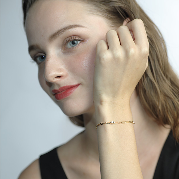 MOON SETTING BRACELET(L)(2ZU0616)K18 ブレスレット｜スター