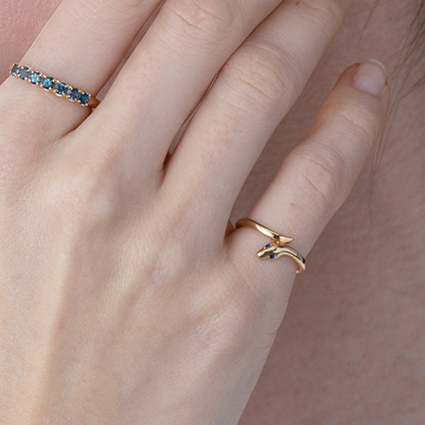 PYTHON KNOT PINKIE RING(2JR0518)K10 ピンキーリング｜スター