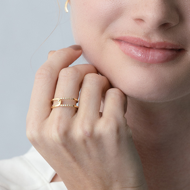 TWO LINKS RING(1ZR1241)K18YG リング｜スタージュエリー公式