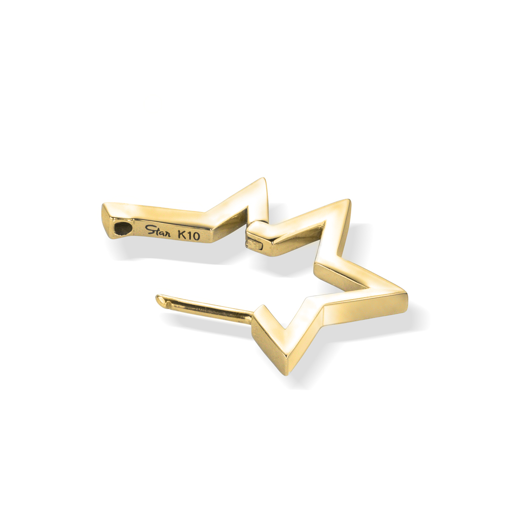 STAR CLICK HOOP PIERCED EARRING(片耳用)(2JP1027)K10 ピアス｜スター